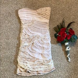 NWOT ARDEN B STRAPLESS LACE BODYCON DRESS